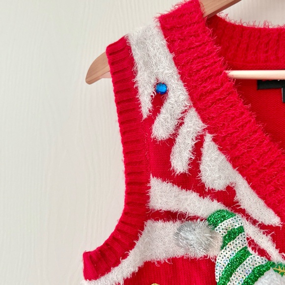 Christmas Sweater Vest Embellished Gingerbread Man - Picture 3 of 5